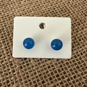Blue Glass Stud Earrings